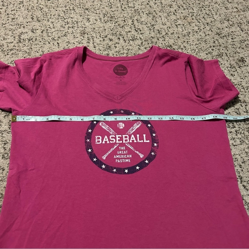 Life is Good Crusher Tee Classic Fit Purple Baseball Short Sleeve T-Shirt Size M - Picture 6 of 8